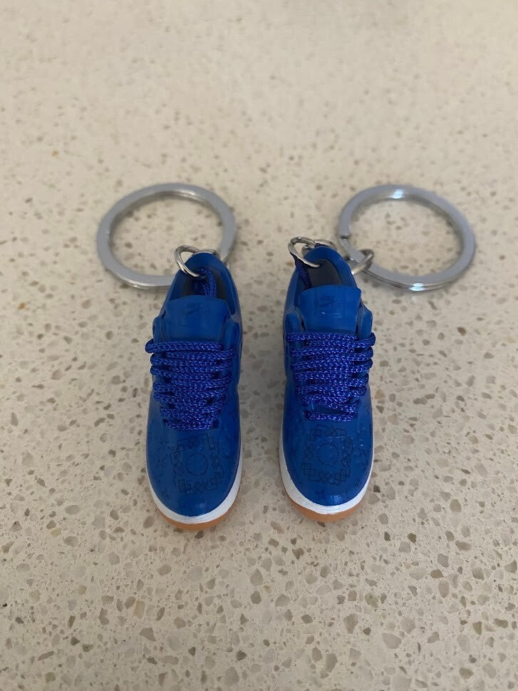 NIKE AF1 LOW-(CLOT BLUE SILK)-1/6 SCALE 3D SNEAKERS KEYCHAIN SET WITH BOX