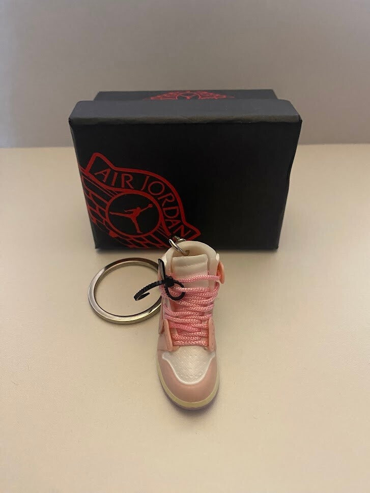 JORDAN 1 RETRO HIGH OFF-WHITE-(PINK BLAST)-3D SNEAKER KEYCHAIN WITH BOX
