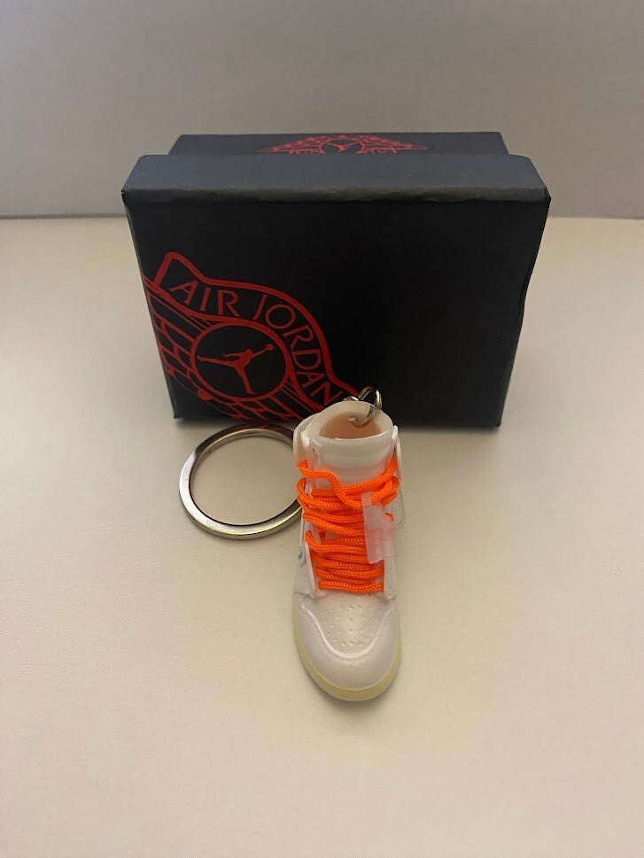 JORDAN 1 RETRO HIGH OFF-WHITE-(WHITE)-3D SNEAKER KEYCHAIN WITH BOX
