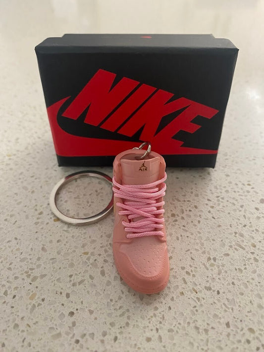 NIKE AIR JORDAN 1 MID-(CORAL GOLD)-3D SNEAKER KEYCHAIN WITH BOX