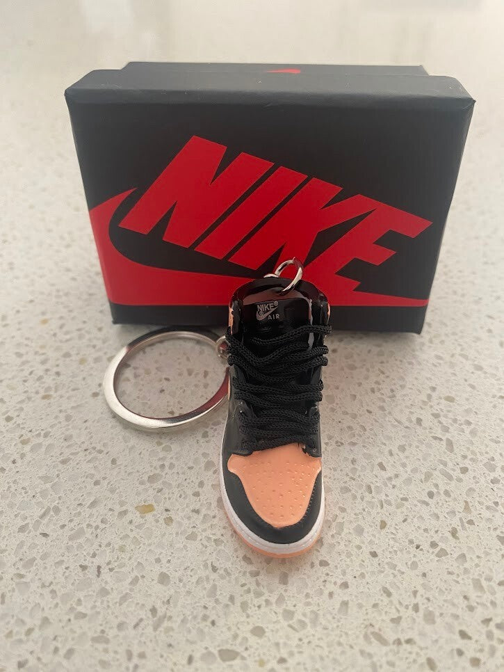 NIKE AIR JORDAN 1 RETRO HIGH-(BLACK CRIMSON TINT)-3D SNEAKER KEYCHAIN WITH BOX
