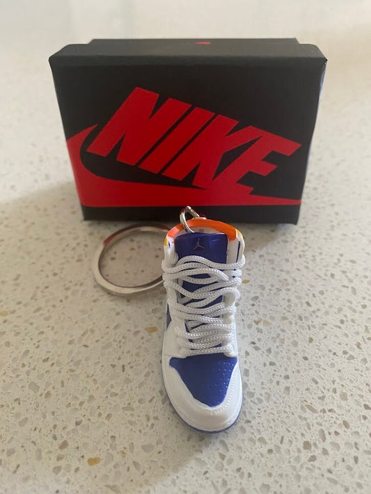 AIR JORDAN 1 MID-(ROYAL BLUE LASER ORANGE)-3D SNEAKER KEYCHAIN WITH BOX