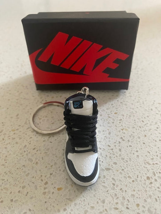 NIKE AIR JORDAN 1 RETRO HIGH-(OBSIDIAN UNC)-3D SNEAKER KEYCHAIN WITH BOX
