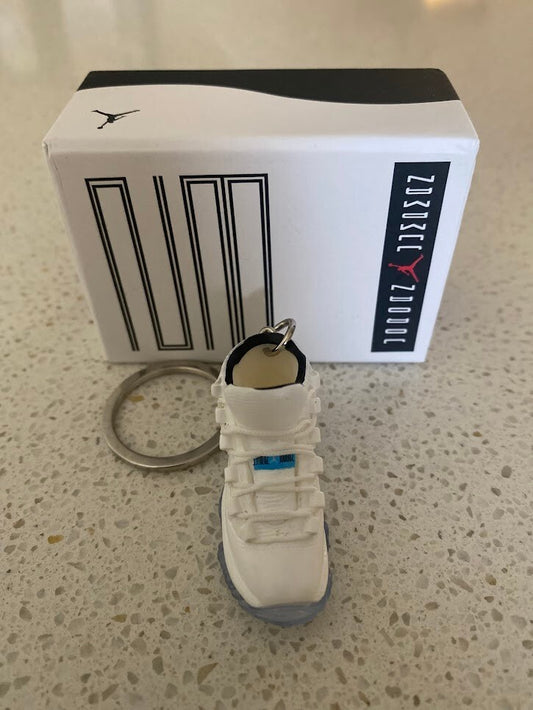 AIR JORDAN 11 RETRO-(LEGEND BLUE)-1/6 SCALE 3D SNEAKER KEYCHAIN WITH BOX