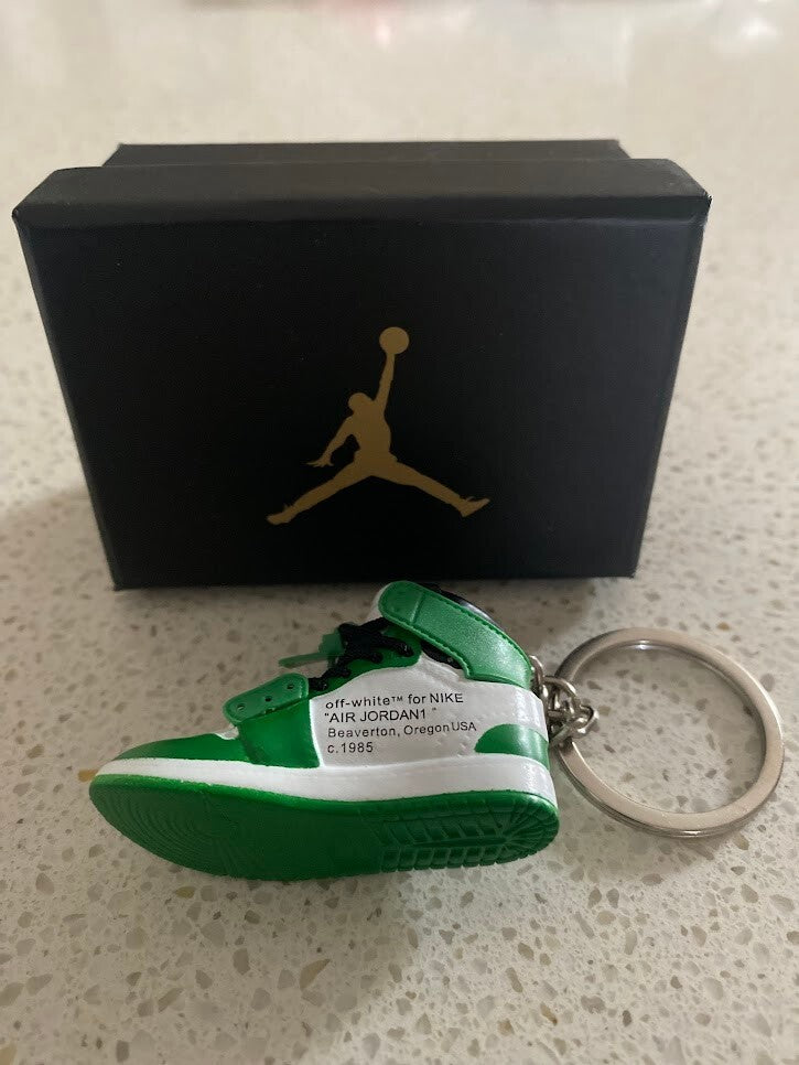 JORDAN 1 RETRO HIGH OFF-WHITE-(OREGON DUCKS)-3D SNEAKER KEYCHAIN WITH BOX