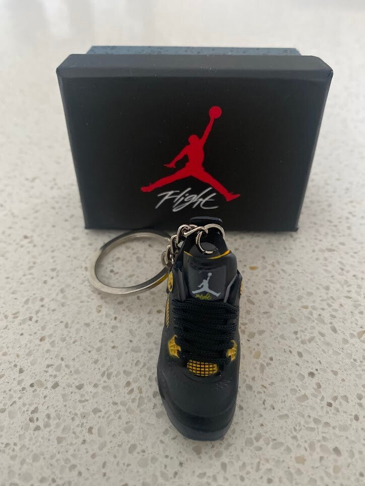 NIKE AIR JORDAN 4 RETRO-(THUNDER)-3D SNEAKER KEYCHAIN WITH BOX