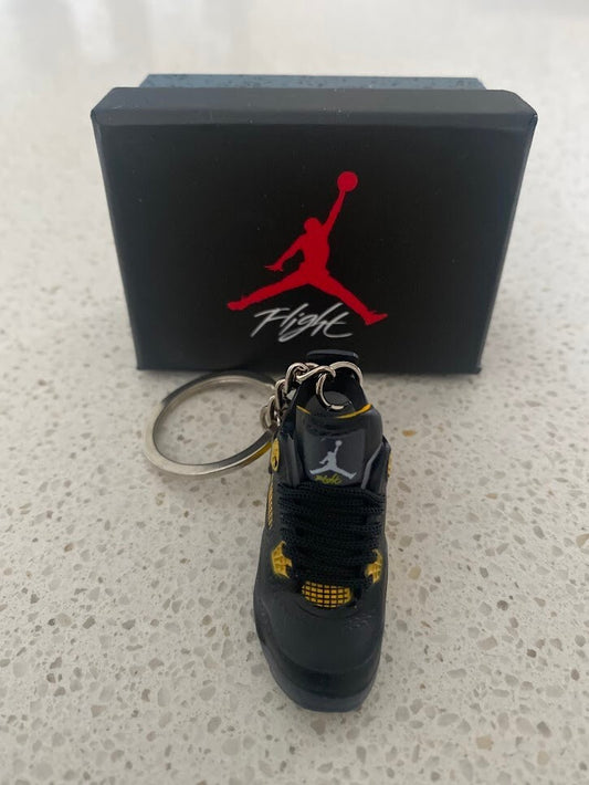 NIKE AIR JORDAN 4 RETRO-(THUNDER)-3D SNEAKER KEYCHAIN WITH BOX