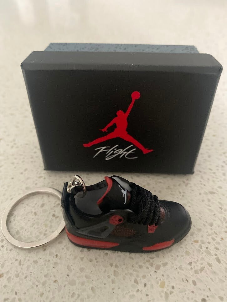 NIKE AIR JORDAN 4 RETRO-(RED THUNDER)-3D SNEAKER KEYCHAIN WITH BOX