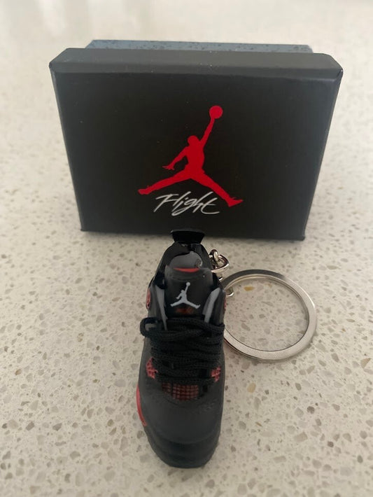 NIKE AIR JORDAN 4 RETRO-(RED THUNDER)-3D SNEAKER KEYCHAIN WITH BOX