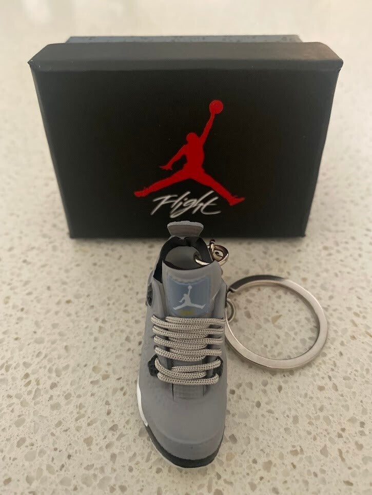 NIKE AIR JORDAN 4 RETRO-(COOL GREY)-3D SNEAKER KEYCHAIN WITH BOX