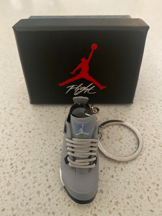 NIKE AIR JORDAN 4 RETRO-(COOL GREY)-3D SNEAKER KEYCHAIN WITH BOX