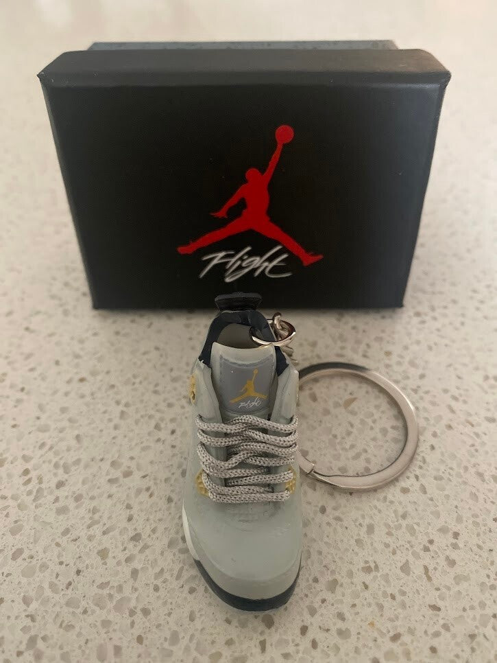 NIKE AIR JORDAN 4 RETRO-(CRAFT PHOTON DUST)-3D SNEAKER KEYCHAIN WITH BOX