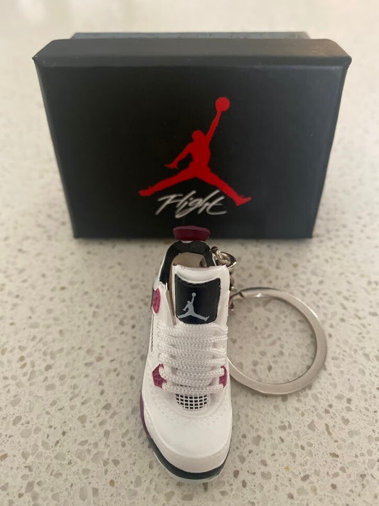 NIKE AIR JORDAN 4 RETRO-(PSG PARIS SAINT-GERMAIN)-3D SNEAKER KEYCHAIN WITH BOX