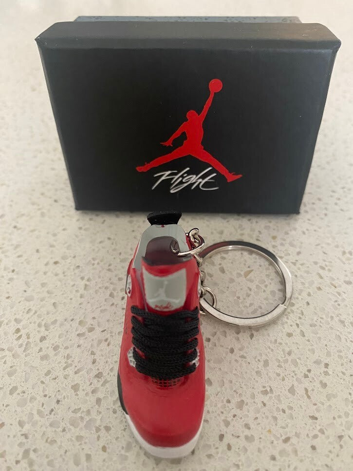 NIKE AIR JORDAN 4 RETRO-(TORO BRAVO)-3D SNEAKER KEYCHAIN WITH BOX
