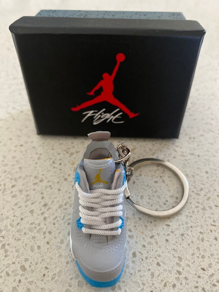 NIKE AIR JORDAN 4 RETRO-(MIST BLUE)-3D SNEAKER KEYCHAIN WITH BOX