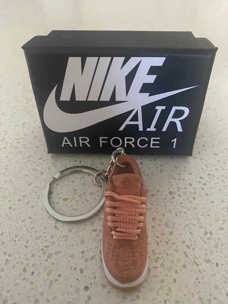 NIKE AIR FORCE 1 LOW-(CLOT ROSE GOLD SILK)-3D SNEAKER KEYCHAIN WITH BOX