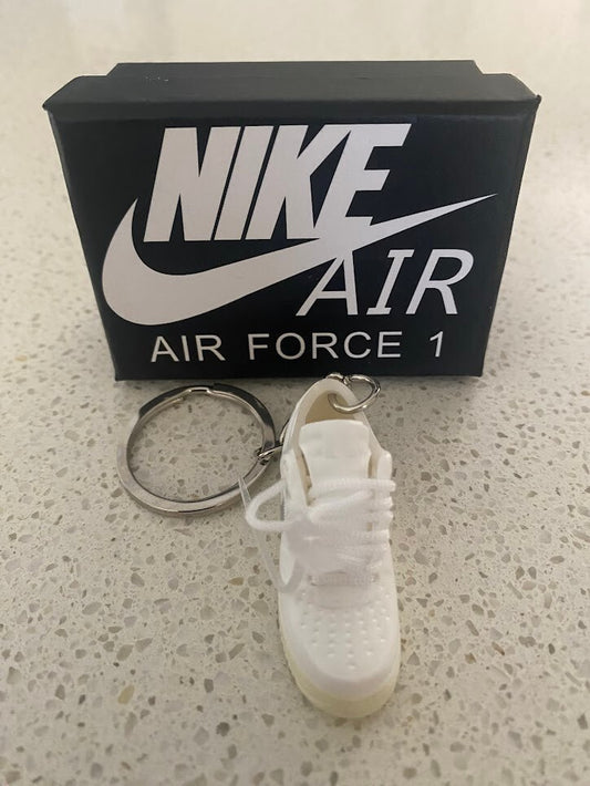 NIKE AIR FORCE 1 LOW OFF-WHITE-(WHITE)-3D SNEAKER KEYCHAIN WITH BOX