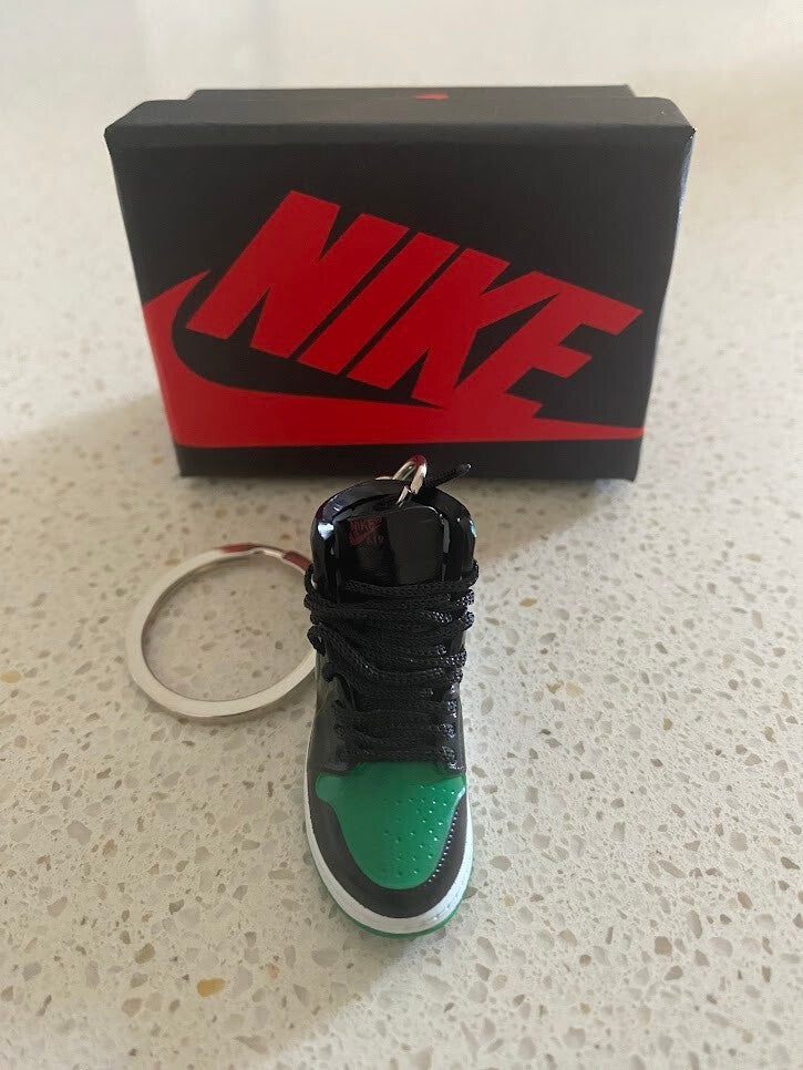 AIR JORDAN 1 RETRO HIGH-(PINE GREEN BLACK)-3D SNEAKER KEYCHAIN WITH BOX