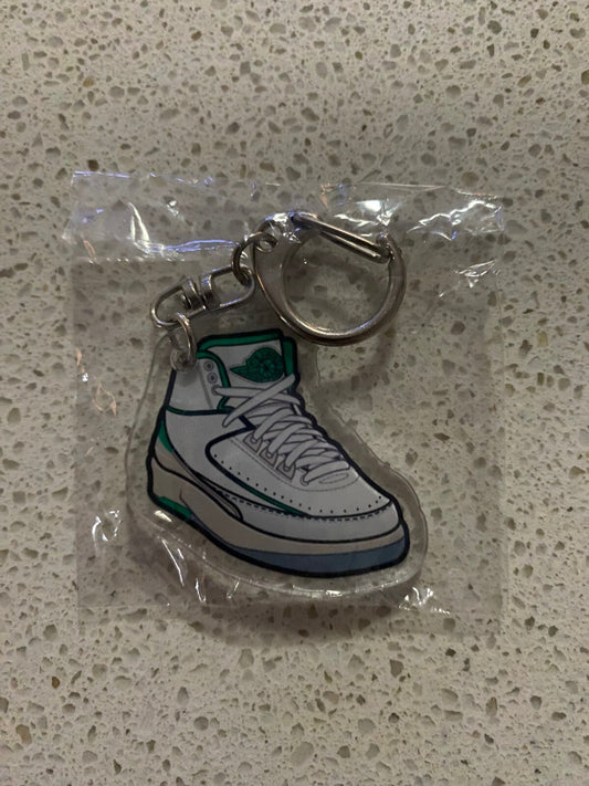 JORDAN 2 RETRO (LUCKY GREEN) INSPIRED-2D ACRYLIC SNEAKER KEYCHAIN
