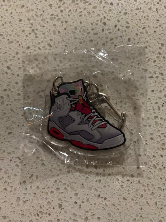 JORDAN 6 RETRO (HARE) INSPIRED-2D ACRYLIC SNEAKER KEYCHAIN