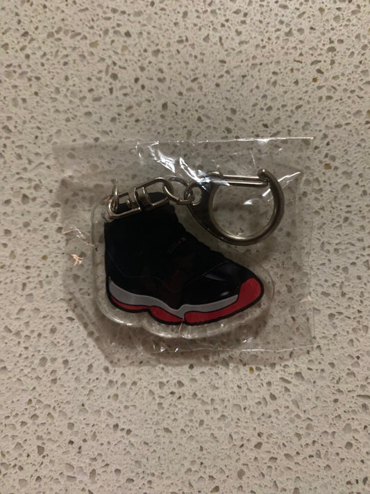 JORDAN 11 RETRO (PLAYOFF BRED) INSPIRED-2D ACRYLIC SNEAKER KEYCHAIN