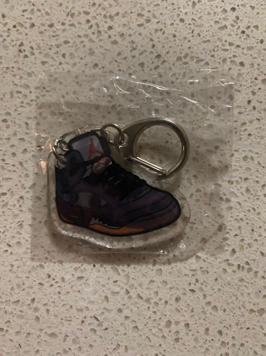 JORDAN 5 RETRO (BLACK METALLIC) INSPIRED-2D ACRYLIC SNEAKER KEYCHAIN