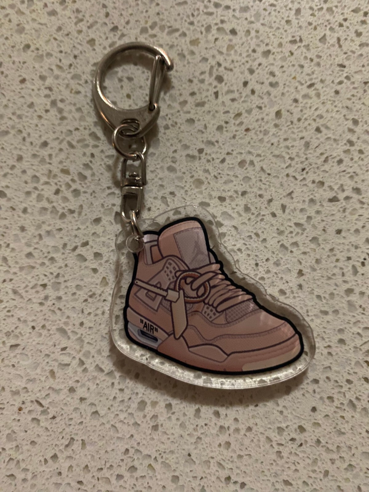 JORDAN 4 RETRO (OFF-WHITE SAIL) INSPIRED-2D ACRYLIC SNEAKER KEYCHAIN