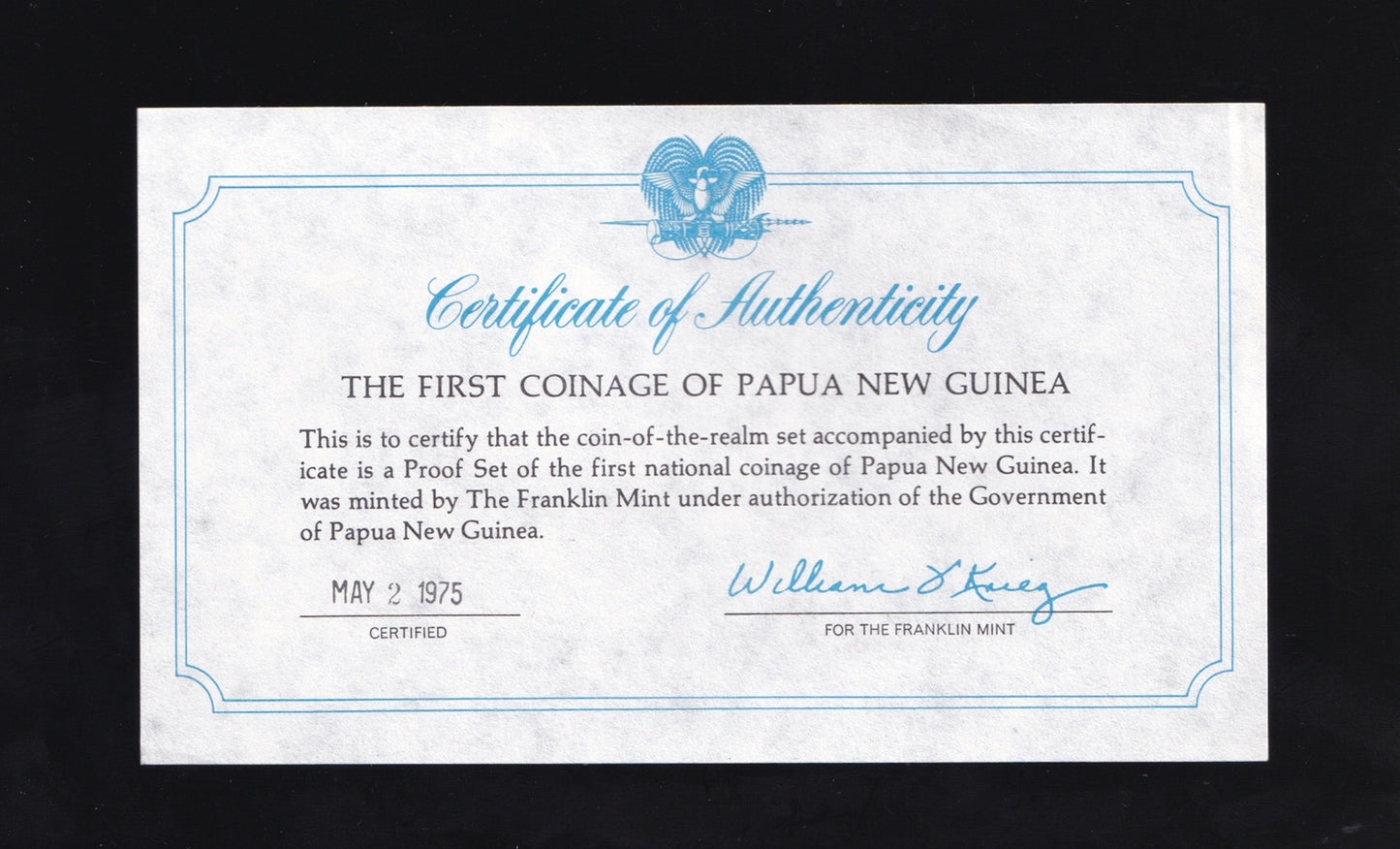 Papua New Guinea 1975 Proof 8 Coin Set