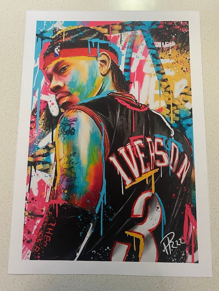 ALLEN IVERSON-PHILADELPHIA 76ERS-40CM(W)x60CM(L) CANVAS PRINT POSTER-(ROLLED)