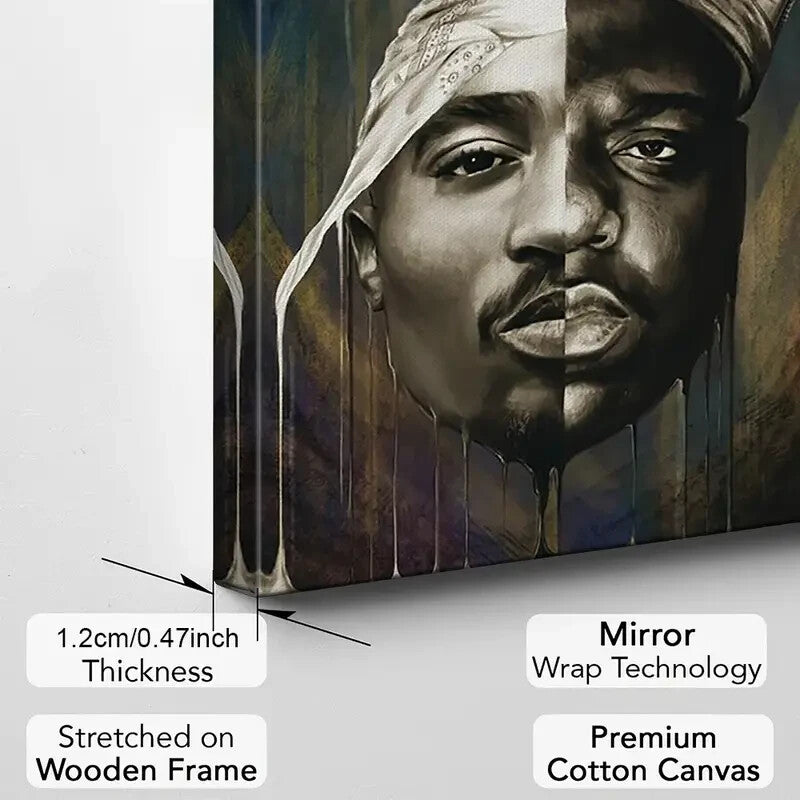 TUPAC & BIGGIE-FRAMED STRETCHED CANVAS PRINT-ART-READY TO HANG-30CMx40CM
