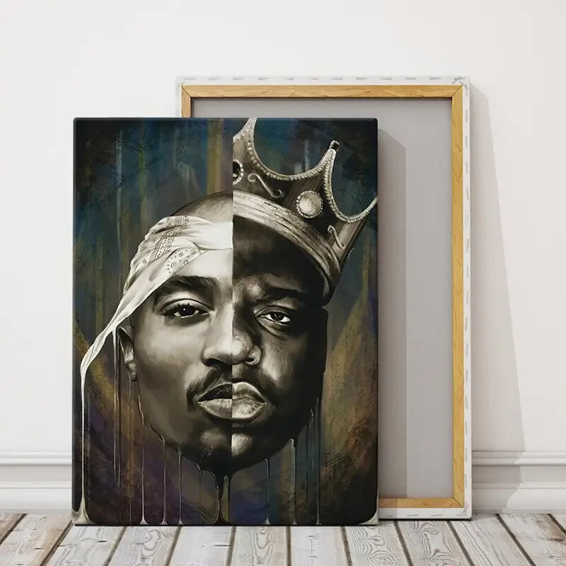 TUPAC & BIGGIE-FRAMED STRETCHED CANVAS PRINT-ART-READY TO HANG-30CMx40CM
