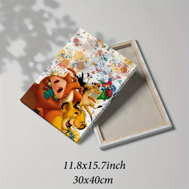 LION KING-FRAMED STRETCHED CANVAS PRINT-ART-READY TO HANG-30CMx40CM