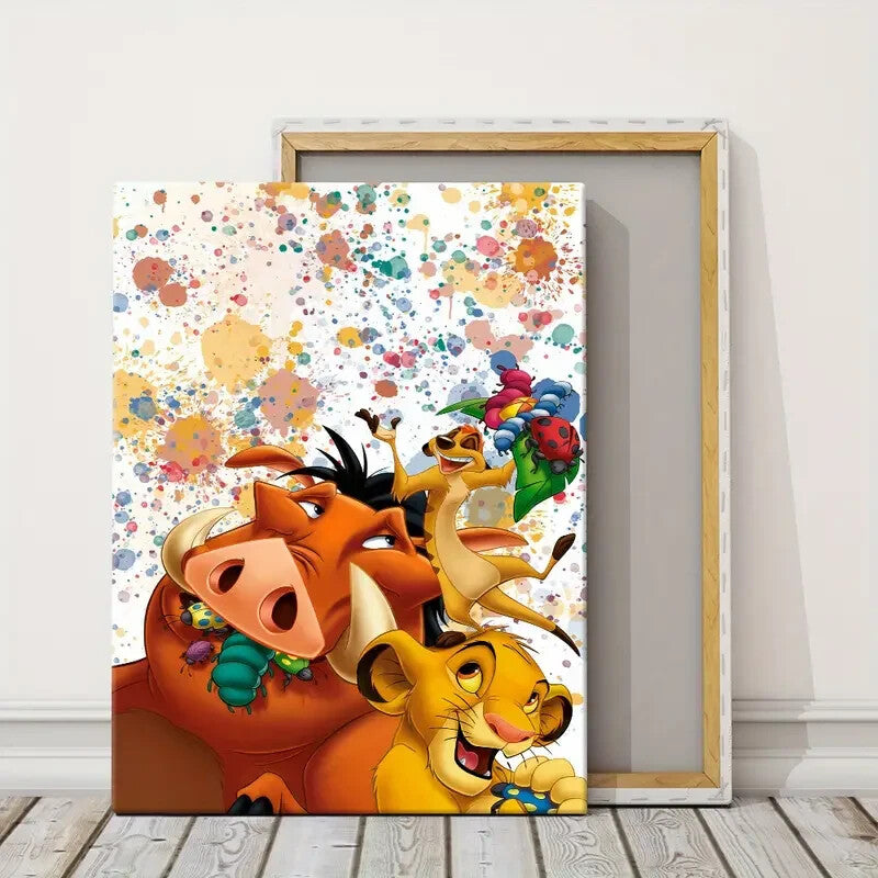 LION KING-FRAMED STRETCHED CANVAS PRINT-ART-READY TO HANG-30CMx40CM