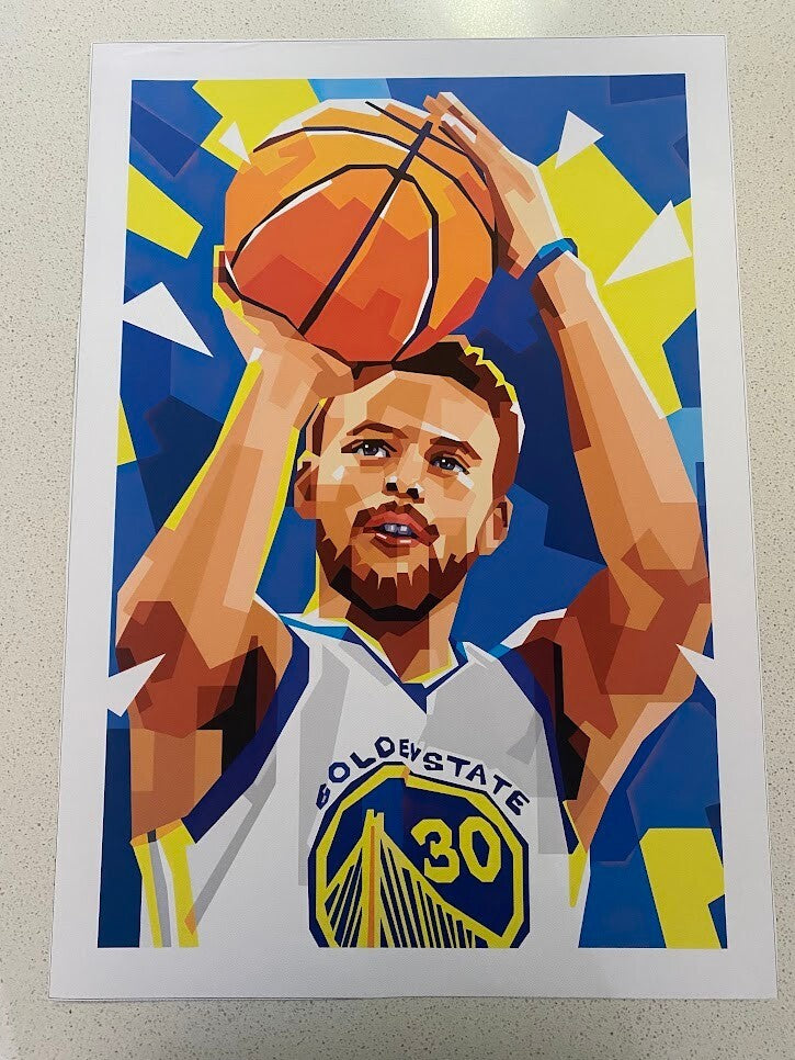 STEPHEN CURRY-GOLDEN STATE WARRIORS-40CM(W)x60CM(L) CANVAS PRINT POSTER-(ROLLED)