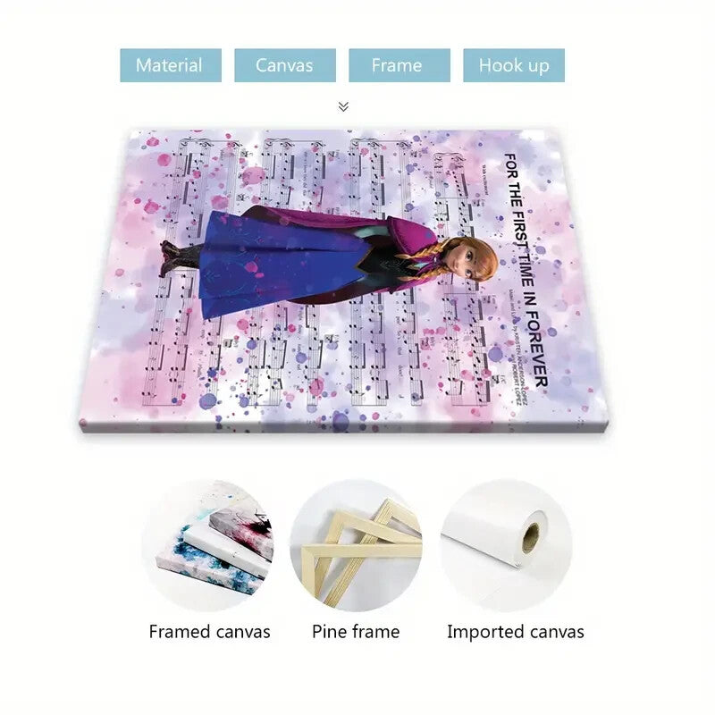 ANNA-FROZEN-FRAMED STRETCHED CANVAS PRINT-ART-READY TO HANG-40CMx60CM