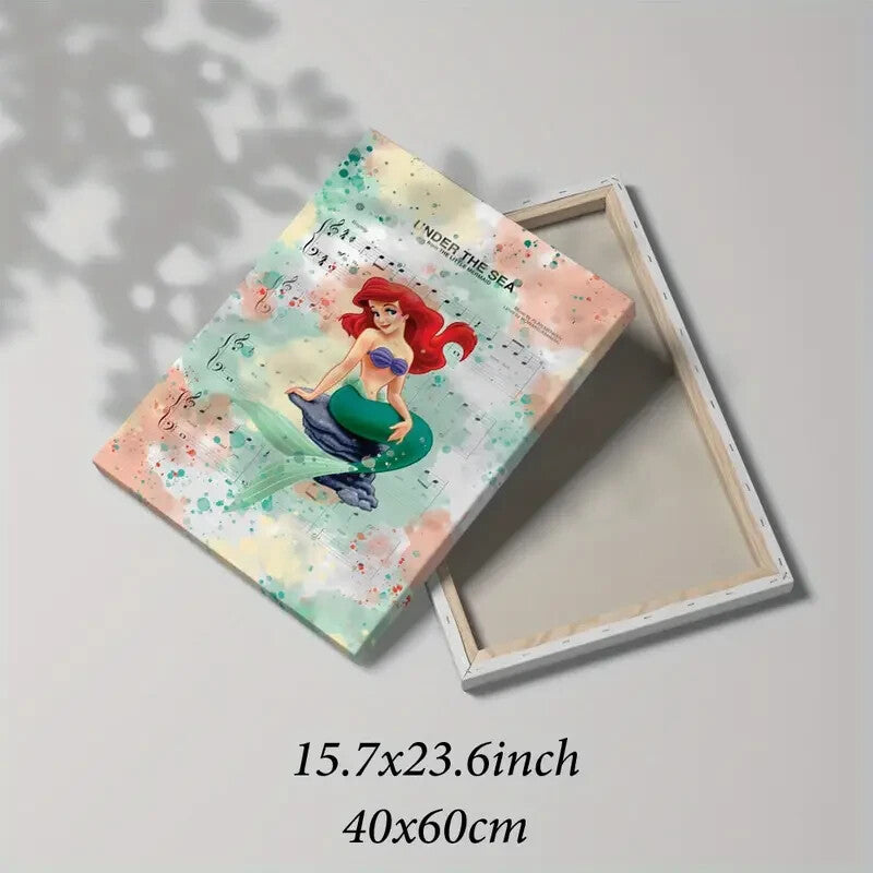 LITTLE MERMAID-ARIEL-FRAMED STRETCHED CANVAS PRINT-ART-READY TO HANG-40CMx60CM