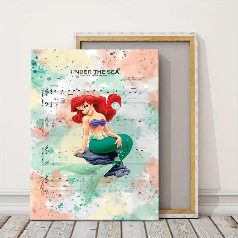 LITTLE MERMAID-ARIEL-FRAMED STRETCHED CANVAS PRINT-ART-READY TO HANG-40CMx60CM