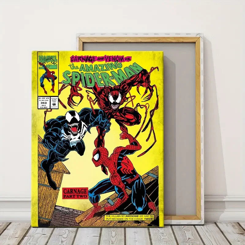SPIDERMAN VENOM & CARNAGE-MARVEL-STRETCHED CANVAS PRINT-READY TO HANG-40CMx60CM