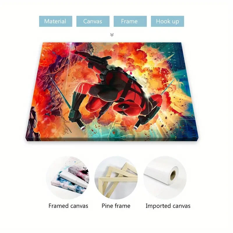 DEADPOOL-FRAMED STRETCHED CANVAS PRINT-ART-READY TO HANG-40CMx60CM