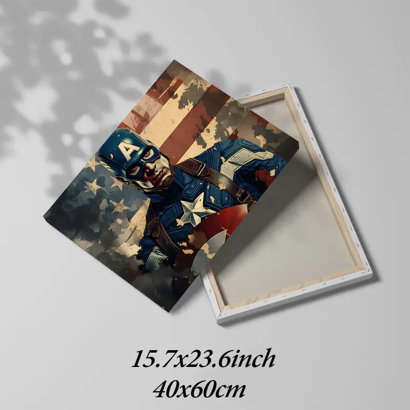 CAPTAIN AMERICA-FRAMED STRETCHED CANVAS PRINT-ART-READY TO HANG-40CMx60CM