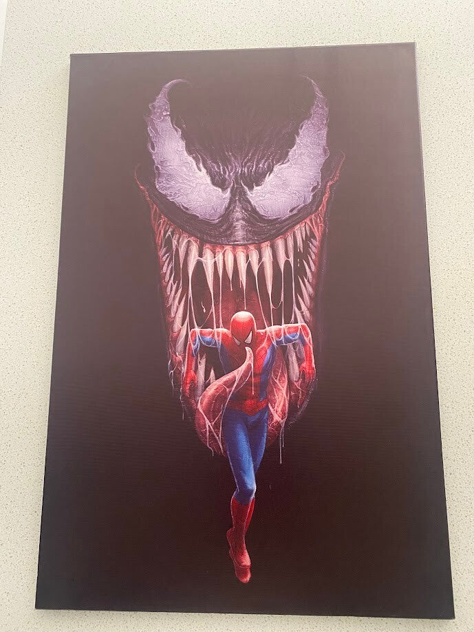 VENOM & SPIDERMAN-MARVEL STRETCHED CANVAS PRINT-ART-READY TO HANG-40CMx60CM