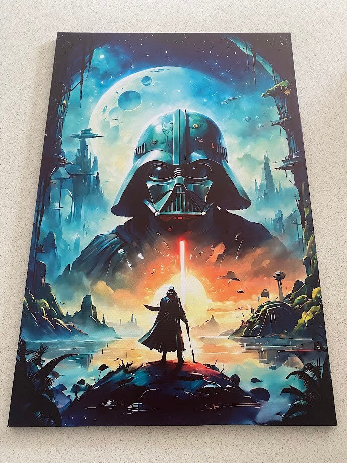 DARTH VADER-STAR WARS-FRAMED STRETCHED CANVAS PRINT-ART-READY TO HANG-40CMx60CM