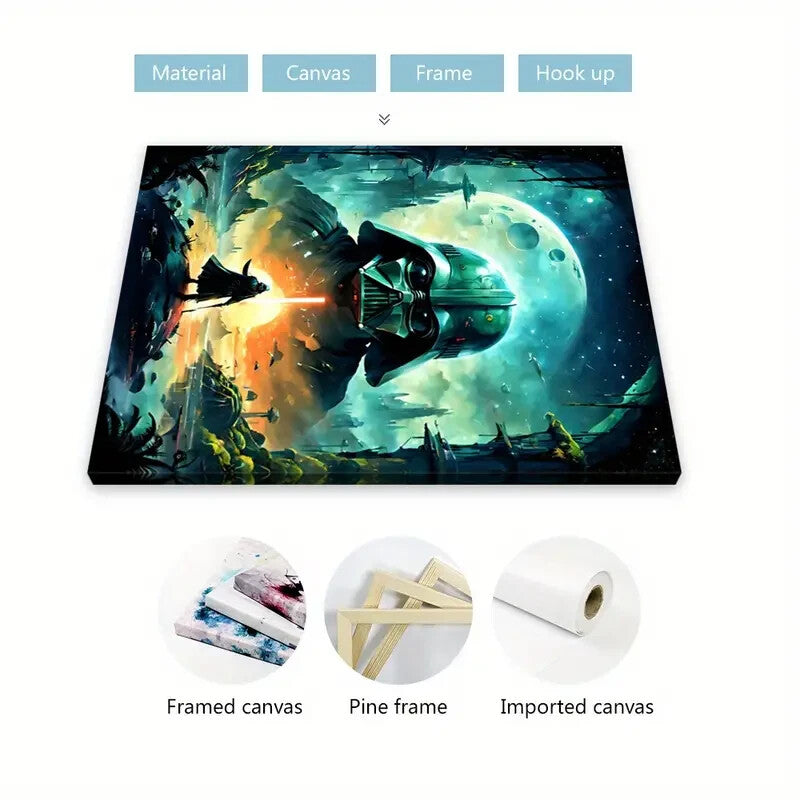 DARTH VADER-STAR WARS-FRAMED STRETCHED CANVAS PRINT-ART-READY TO HANG-40CMx60CM