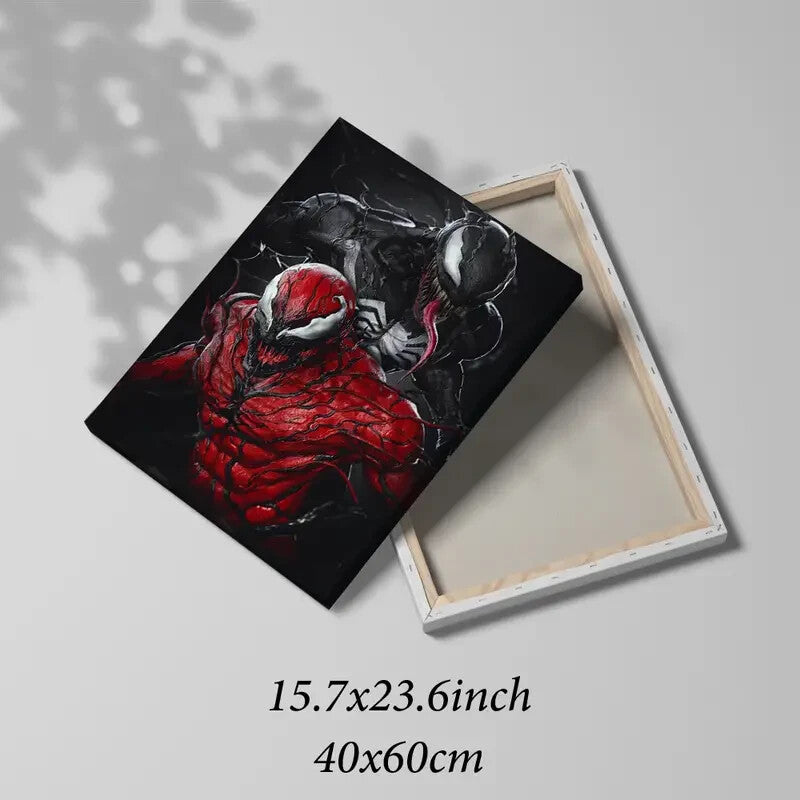 VENOM & CARNAGE-MARVEL-FRAMED STRETCHED CANVAS PRINT-ART-READY TO HANG-40CMx60CM