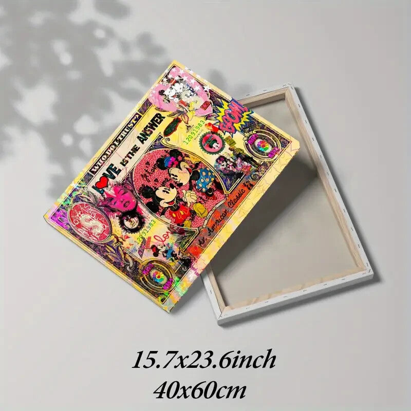 MICKEY & MINNIE MOUSE-FRAMED STRETCHED CANVAS PRINT-ART-READY TO HANG-40CMx60CM