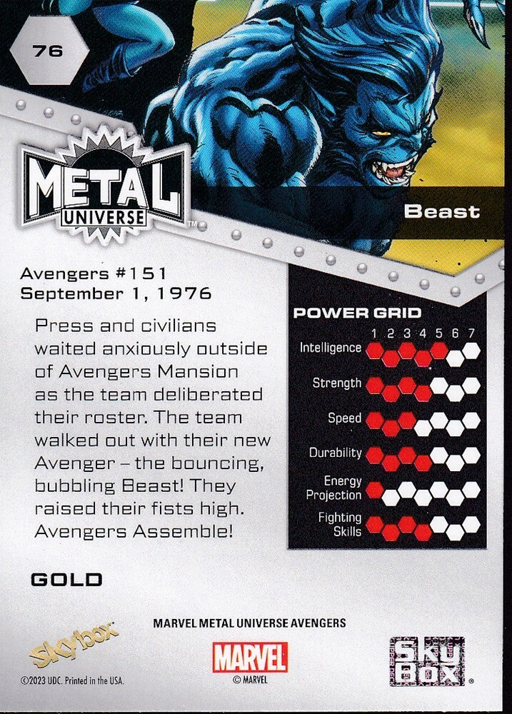 2023 SKYBOX MARVEL METAL AVENGERS-BEAST-NO.76 (GOLD FX)