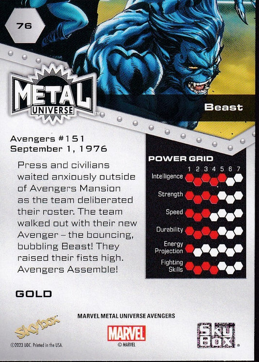 2023 SKYBOX MARVEL METAL AVENGERS-BEAST-NO.76 (GOLD FX)