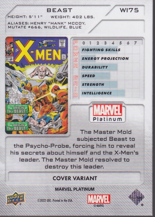 2023 UPPER DECK MARVEL PLATINUM-BEAST/THE X-MEN-NO.W175 (COVER VARIANT)