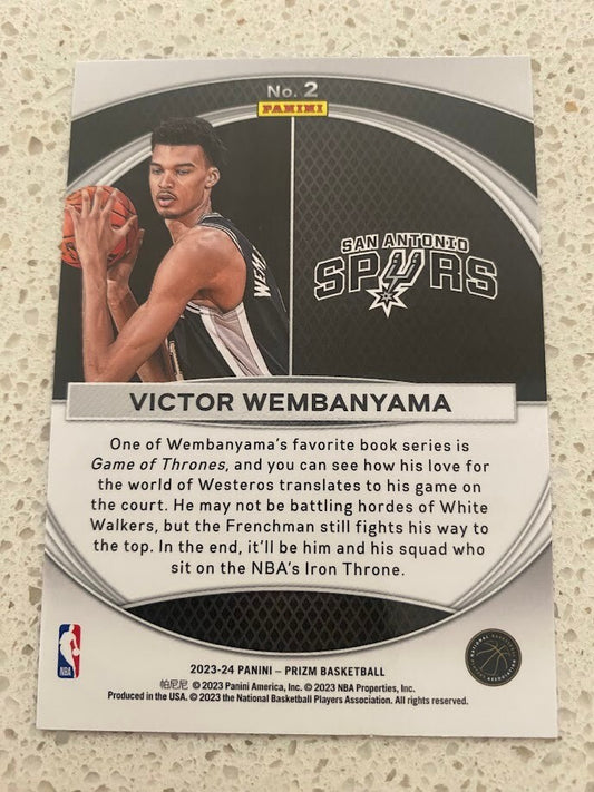 VICTOR WEMBANYAMA-NO.2 (GLOBAL REACH)-2023-24 PANINI PRIZM BASE CARD