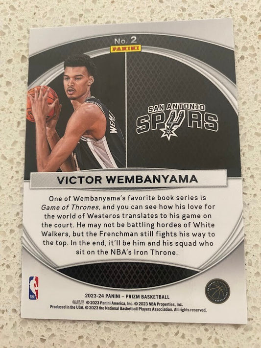 VICTOR WEMBANYAMA-NO.2 (GLOBAL REACH)-2023-24 PANINI PRIZM BASE CARD